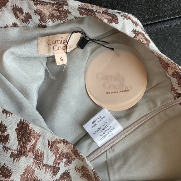 Camilla Coelho Skirt in Gold Brocade Leopard - Size Small - Picture 6 of 7